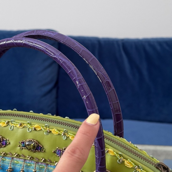 Mary Frances Vintage Vibrant Hand Sewn Beaded Silk Hand Bag/Purse. - Picture 6 of 11